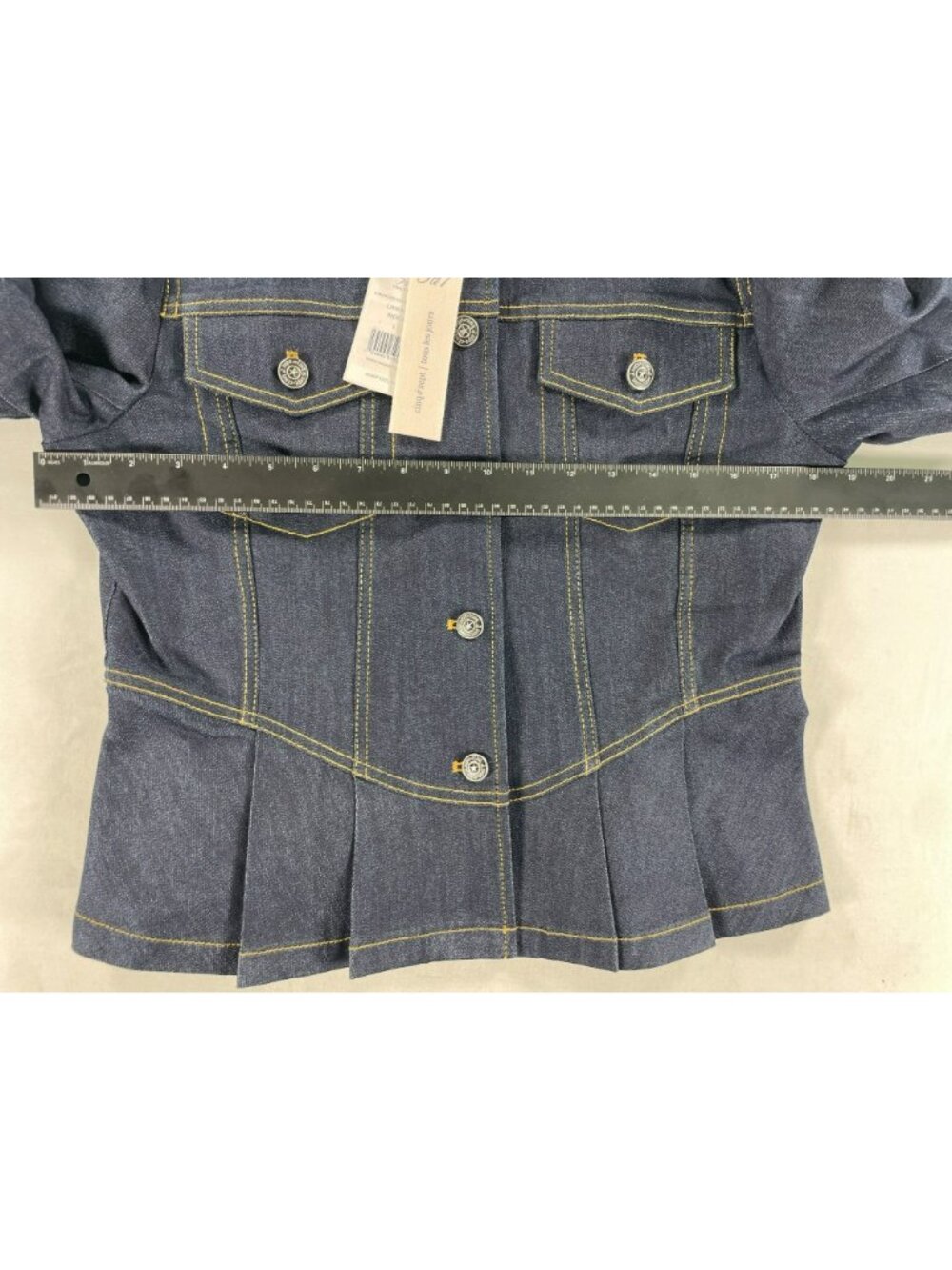 Cinq À Sept Seraphine Scrunched Seraphine Denim Jacket Indigo MSRP $395 Sz L NEW - Picture 10 of 12